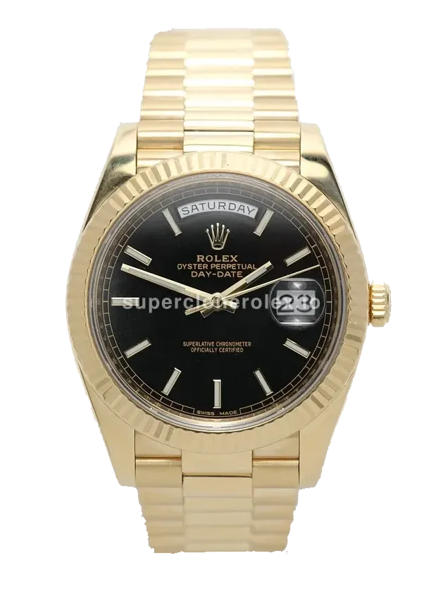 Day-Date 228238 réplica automática japonesa esfera negro — vista frontal