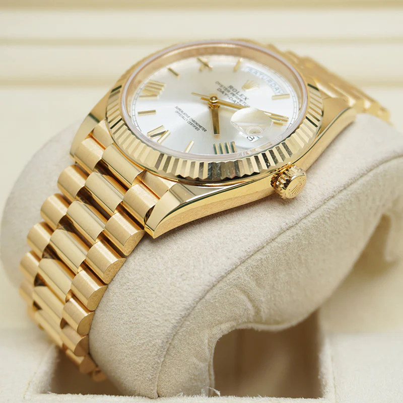 Rolex Day-Date 228238 replica, perfil lateral de la caja