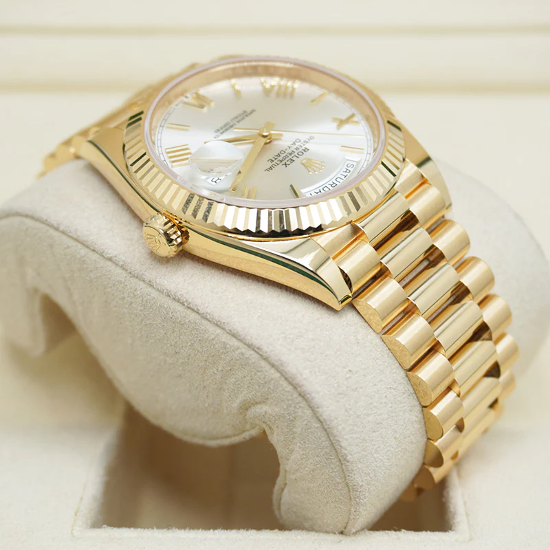 Rolex Day-Date 228238 replica, detalle del brazalete President