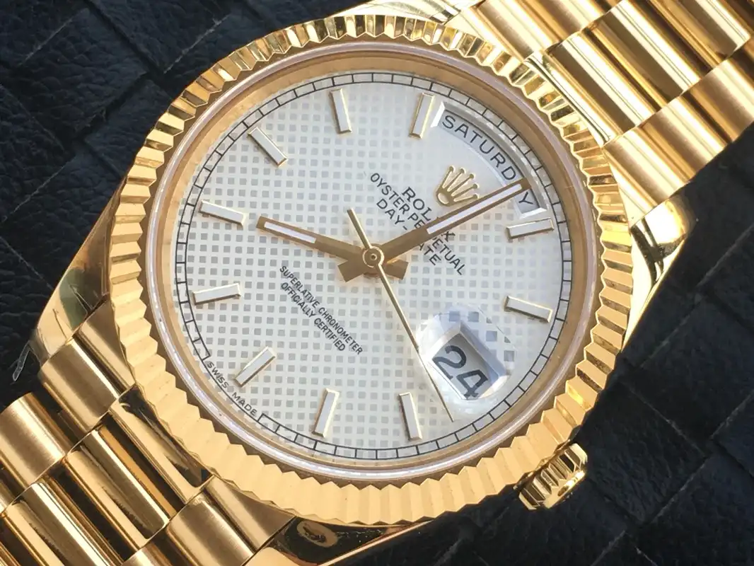Rolex Day-Date 228238 réplica Miyota — detalle del brazalete