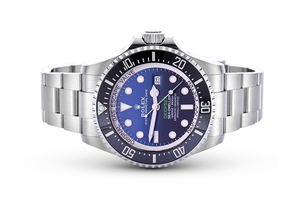 Rolex Deepsea 116660 replica, esfera negra, detalle del fondo de caja