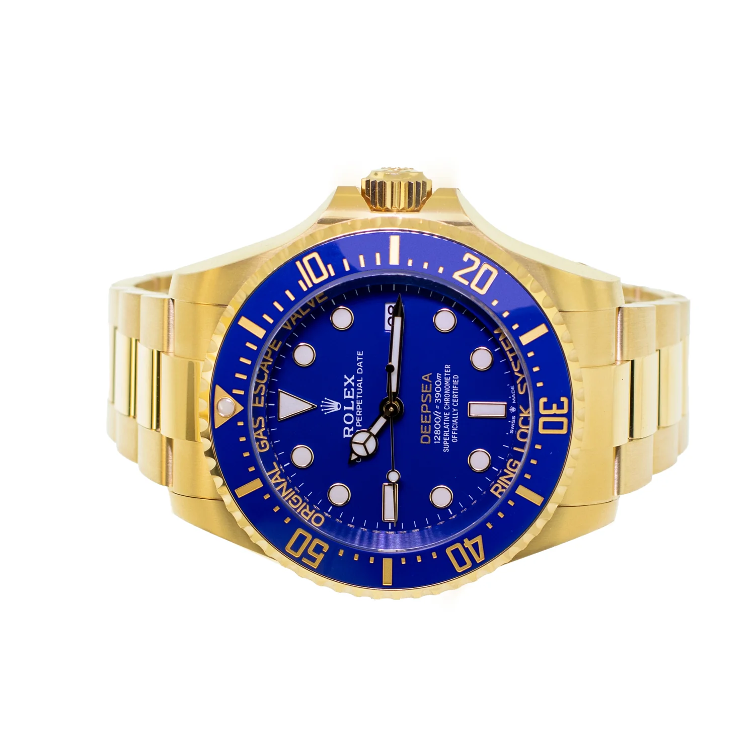 Rolex Deepsea 136668LB replica esfera azul, macro del bisel