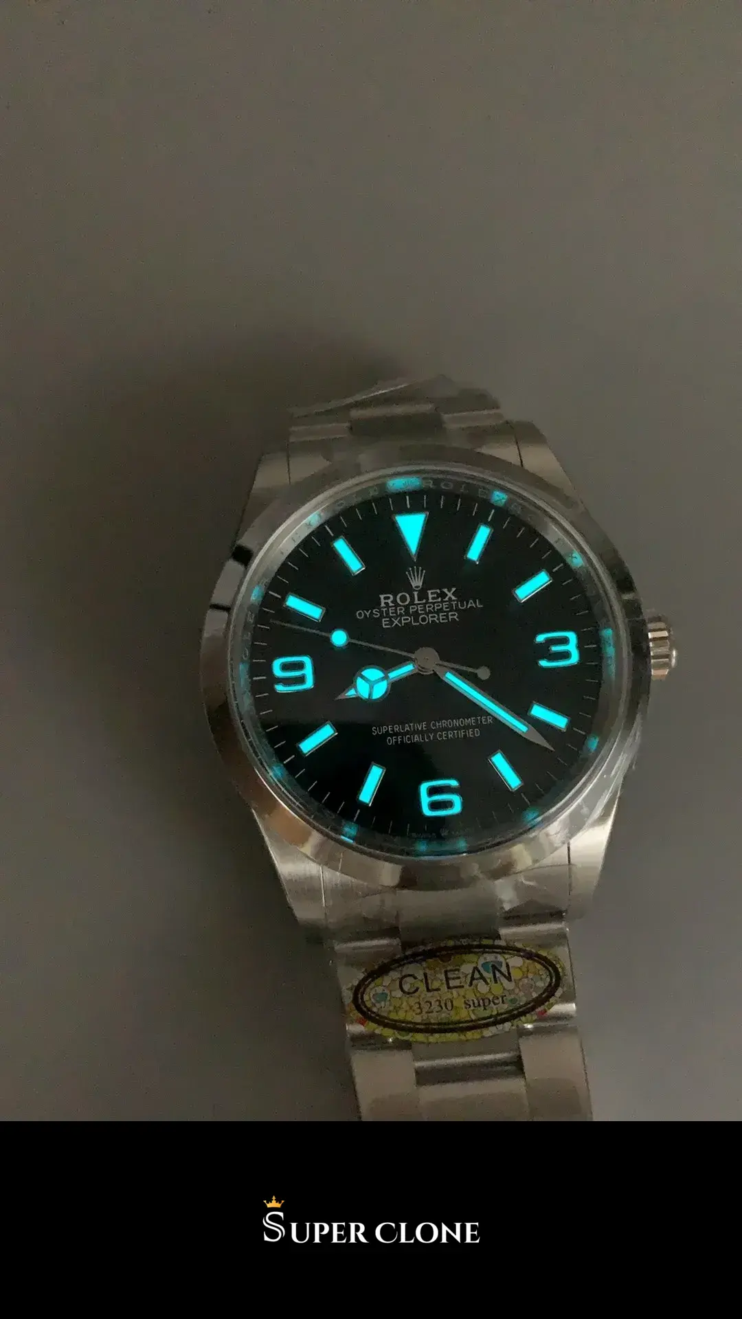 Rolex Explorer 124270 replica esfera negra, vista 6