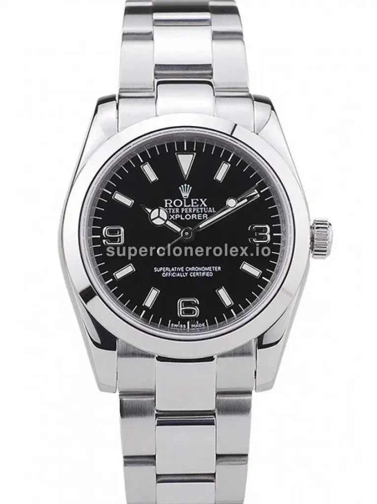 Rolex Explorer 14270 réplica Miyota esfera negro — vista frontal