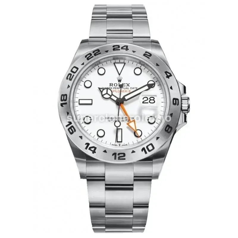 Explorer 216570 Polar réplica automática japonesa esfera blanco — vista frontal
