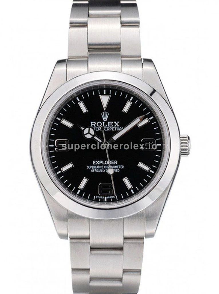 Rolex Explorer 42002 réplica Miyota esfera negro — vista frontal