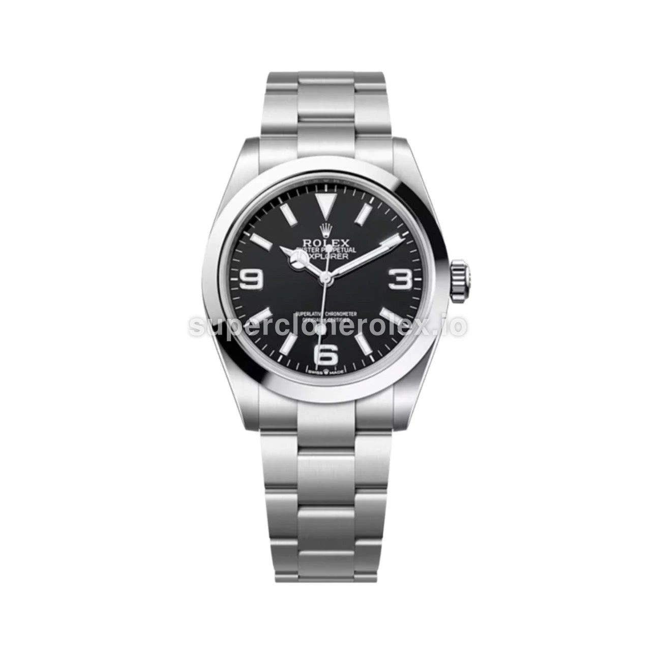 Explorer 224270 réplica automática japonesa esfera negro — vista frontal