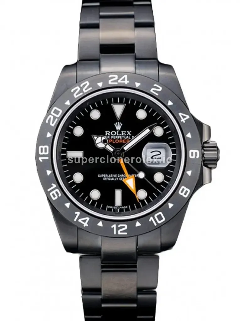 Explorer 98239 réplica de Rolex esfera negro — vista frontal