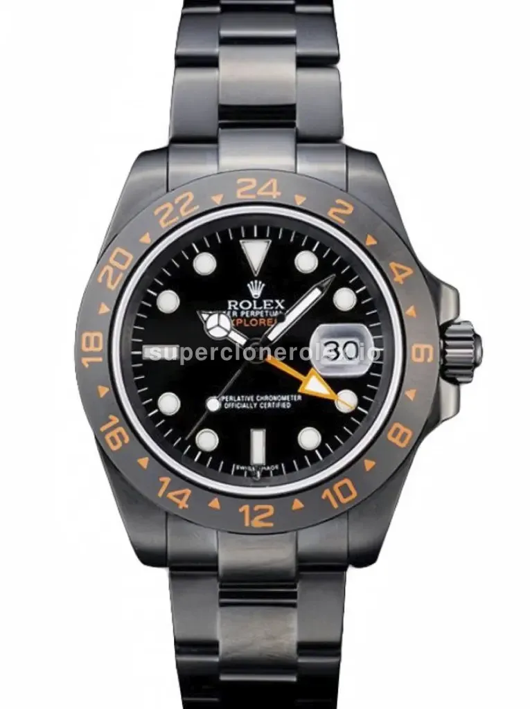 Explorer 98240 réplica de Rolex esfera negro — vista frontal
