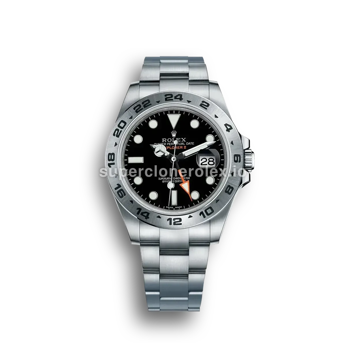 Rolex Explorer 216570BKSO réplica Miyota esfera negro — vista frontal