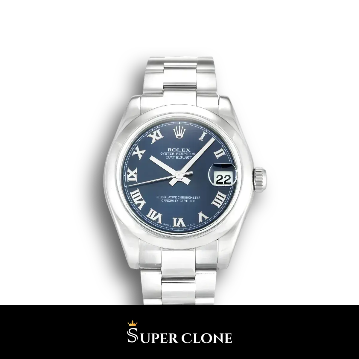 Lady-Datejust 178240 réplica de Rolex esfera azul — vista frontal
