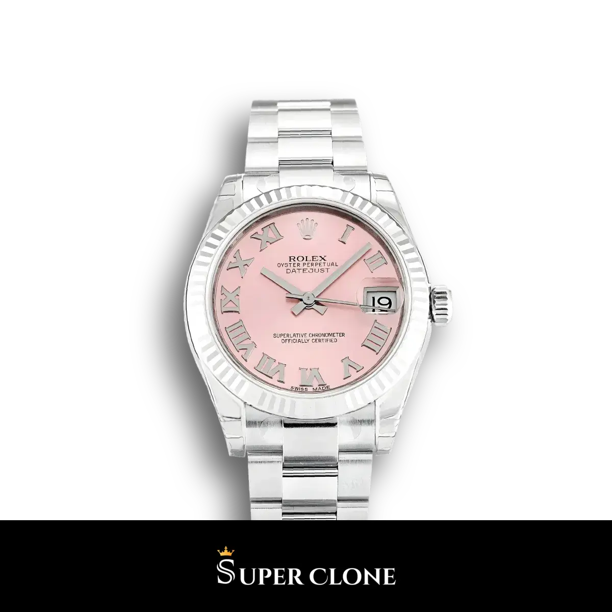 Lady-Datejust 178274 réplica automática japonesa esfera rosa — vista frontal