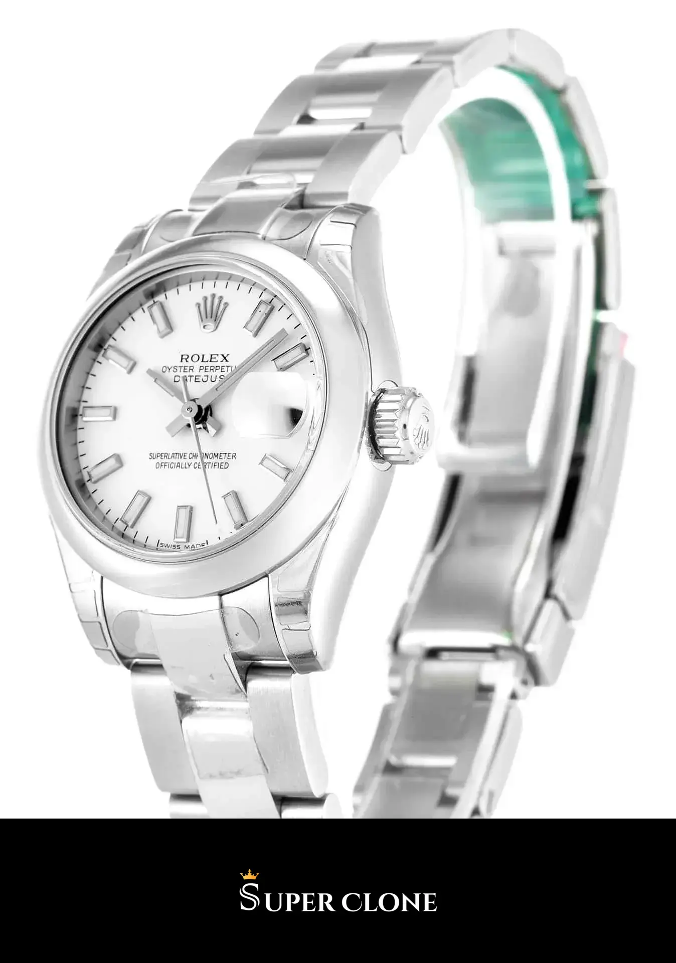 Rolex Lady-Datejust 179160 replica, perfil de la caja de acero 26 mm