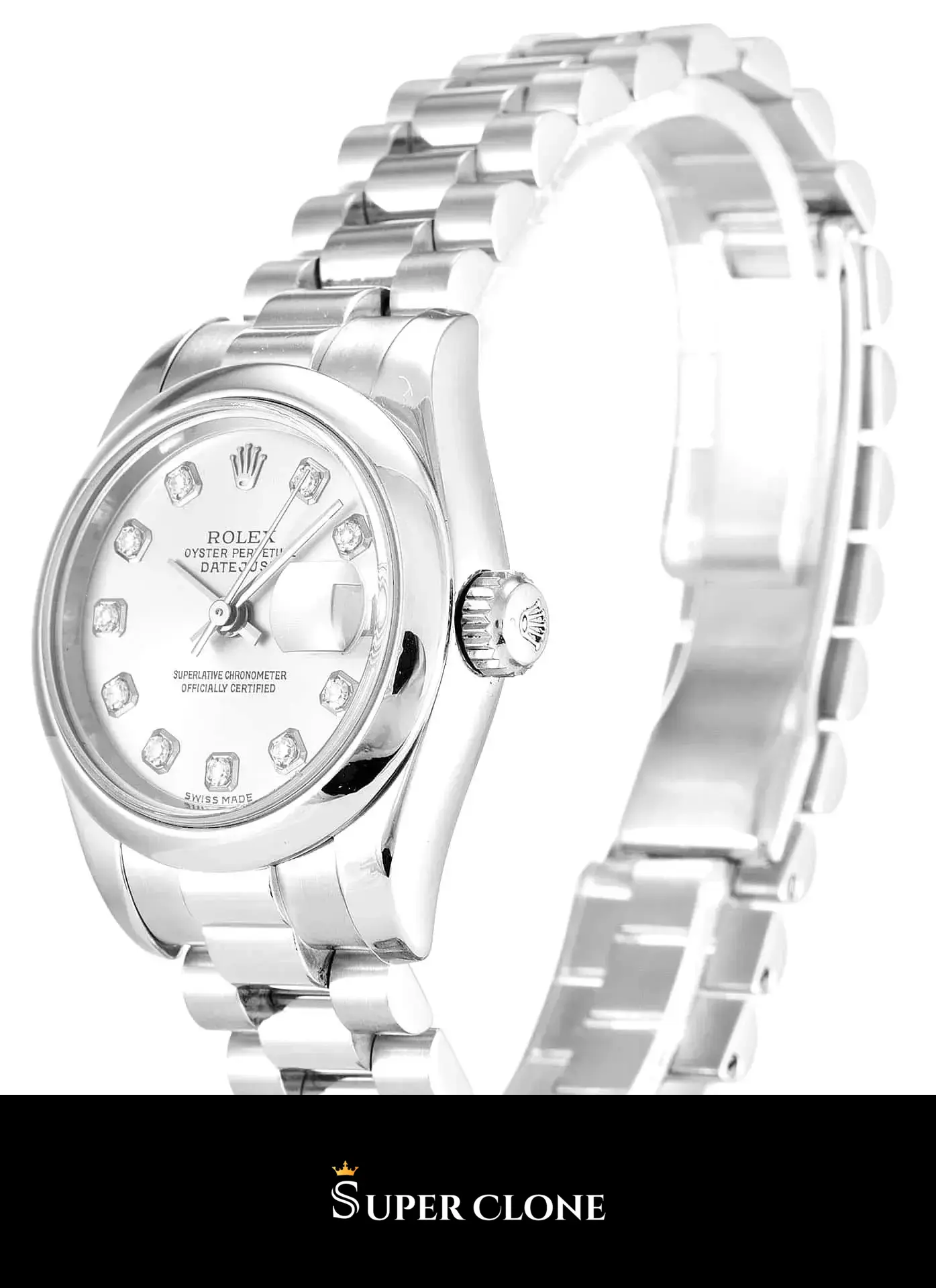 Rolex Lady-Datejust 179166 replica, perfil lateral de la caja