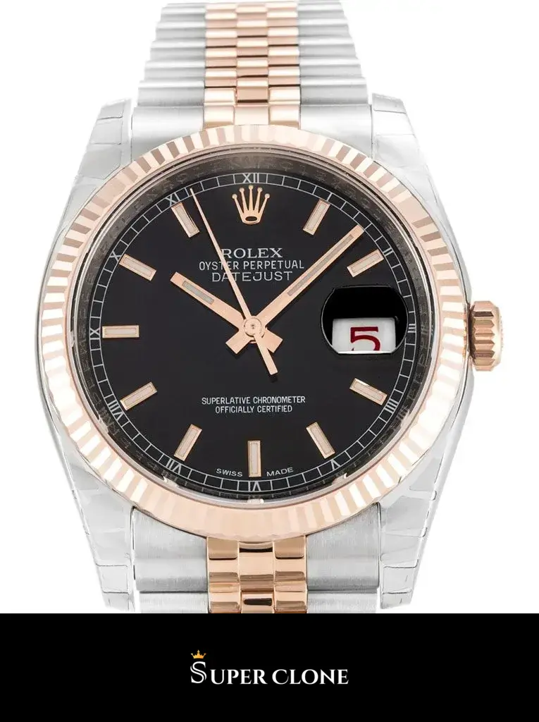 Rolex Lady-Datejust 179171 replica, detalle de la esfera negra
