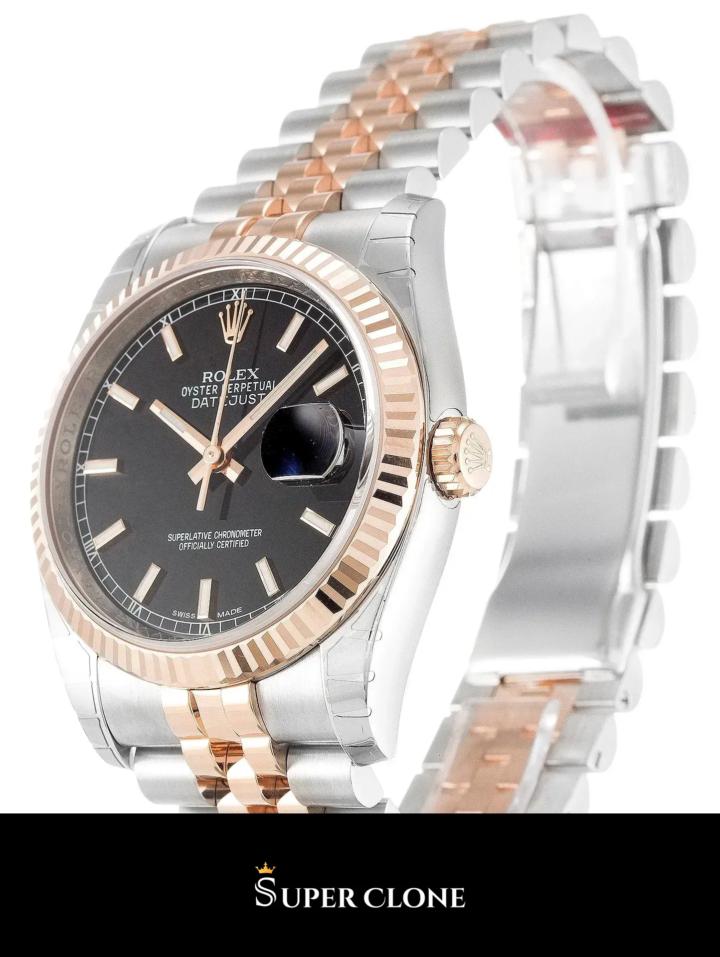 Rolex Lady-Datejust 179171 replica, perfil lateral oro rosa
