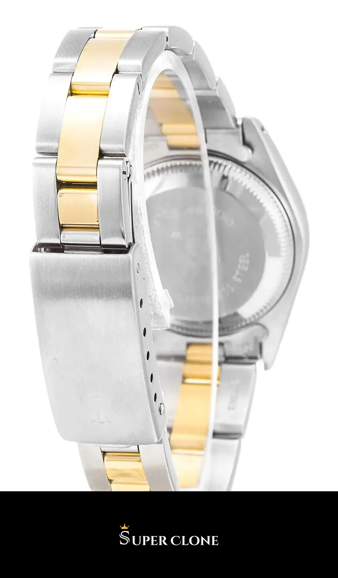 Rolex Lady-Datejust 69173 replica, bisel estriado en oro y brazalete Oyster