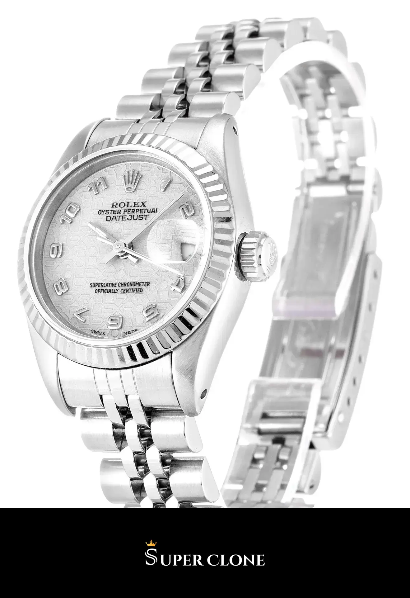Rolex Lady-Datejust 69174 replica, vista 3, esfera plata