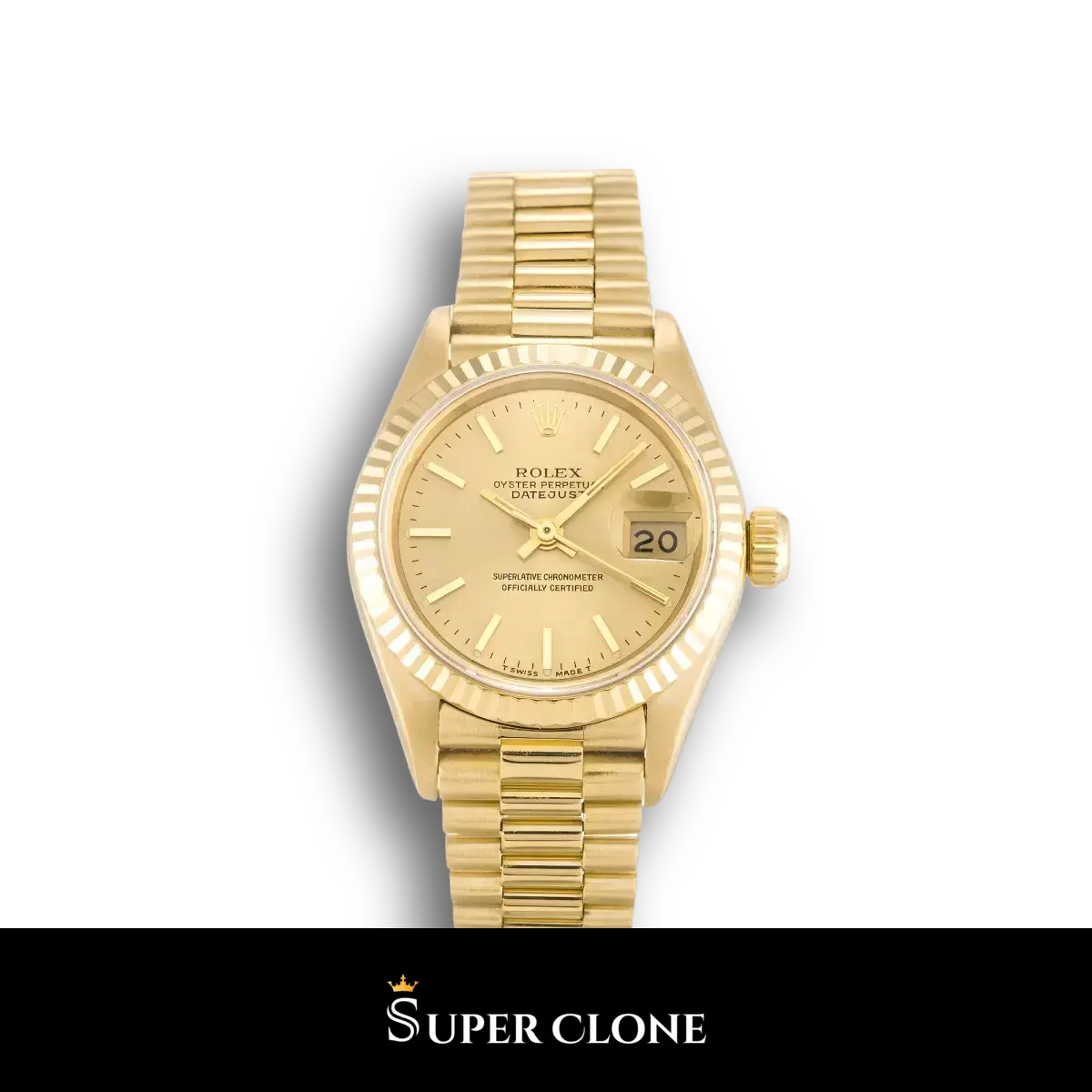 Rolex Lady-Datejust 69178 réplica Miyota esfera champán — vista frontal