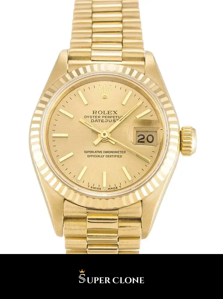 Rolex Lady-Datejust 69178 réplica, detalle de esfera champán, vista 2