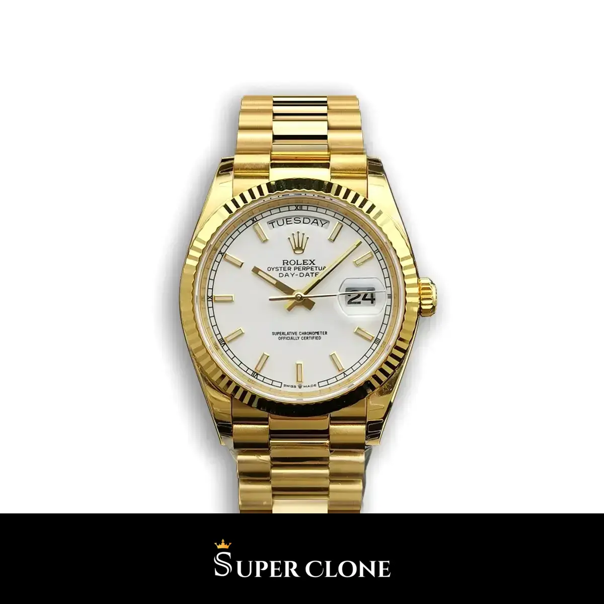 Milgauss 116610 réplica de Rolex esfera blanco — vista frontal