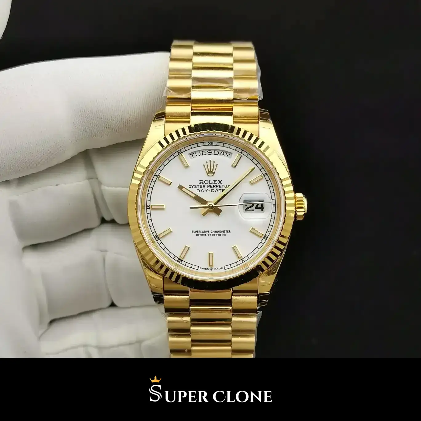 Rolex Milgauss 116610 replica, esfera blanca, detalle del fondo de caja