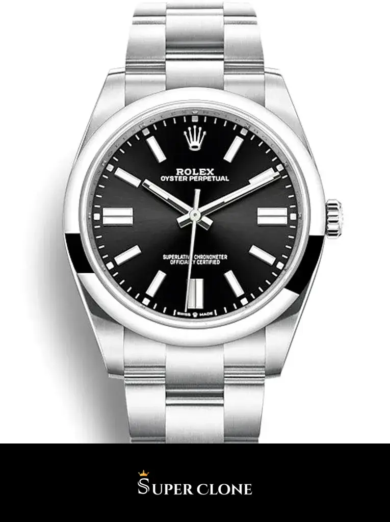 Rolex Oyster Perpetual 124300 replica, esfera negra, vista 2