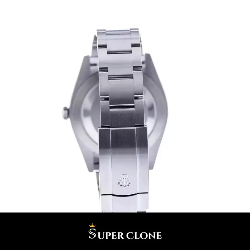 Rolex Oyster Perpetual 124300 replica, detalle del brazalete Oyster, coral rojo