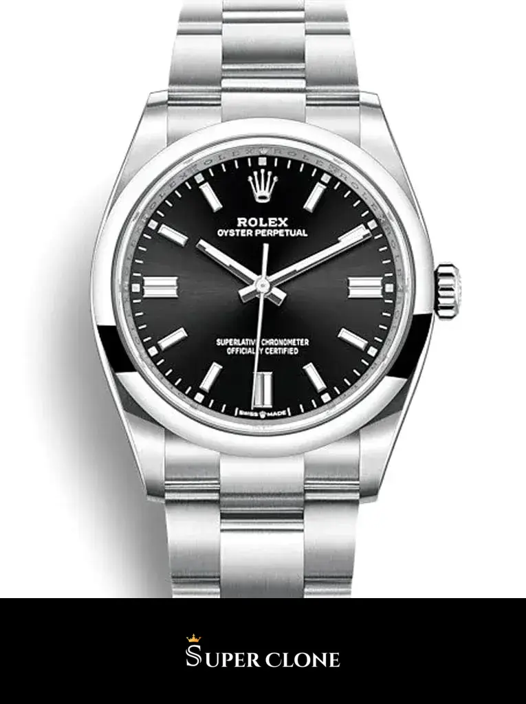 Rolex Oyster Perpetual 126000 replica, vista 2, negro