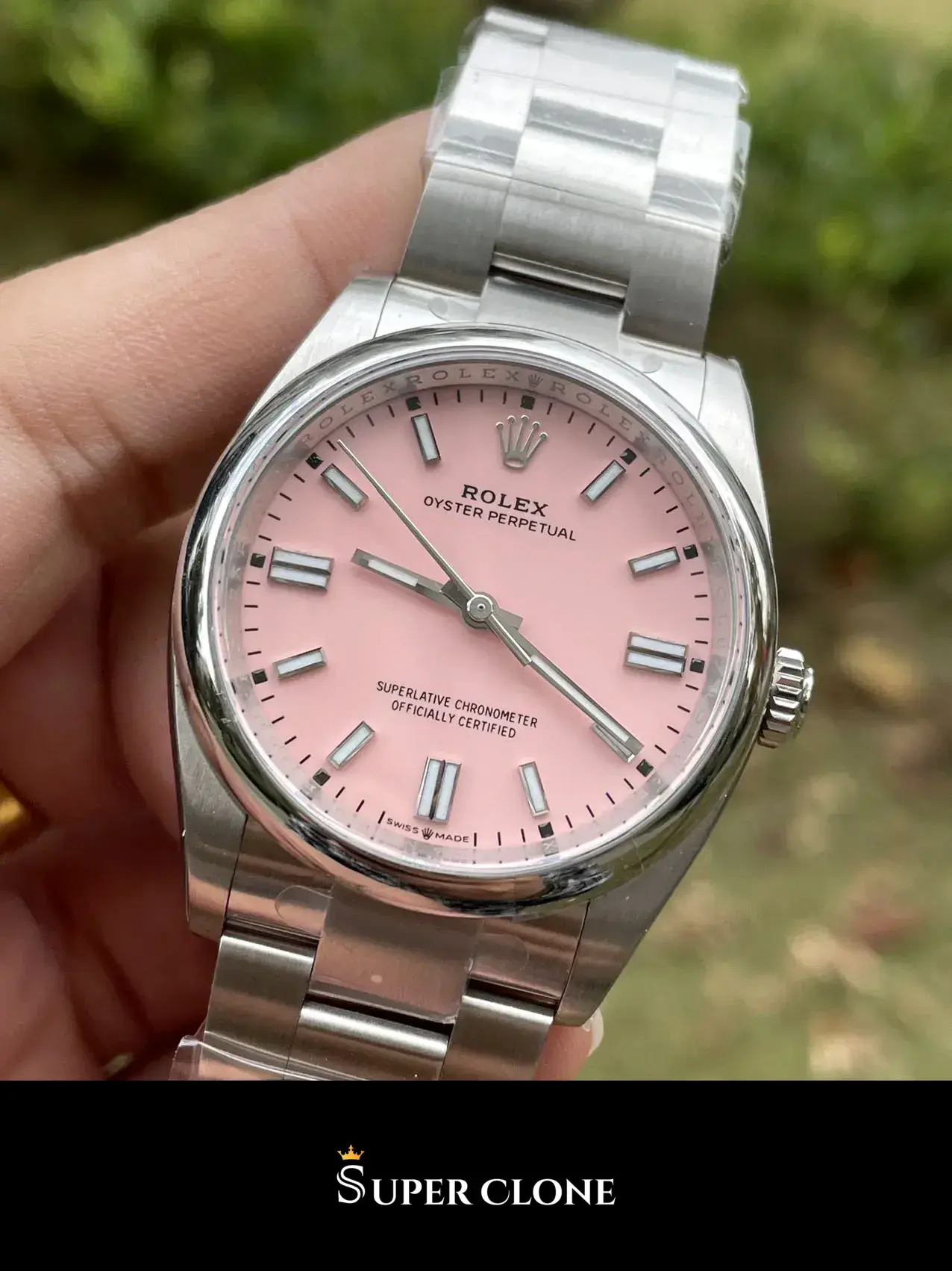Rolex Oyster Perpetual 126000 replica, vista 8, negro