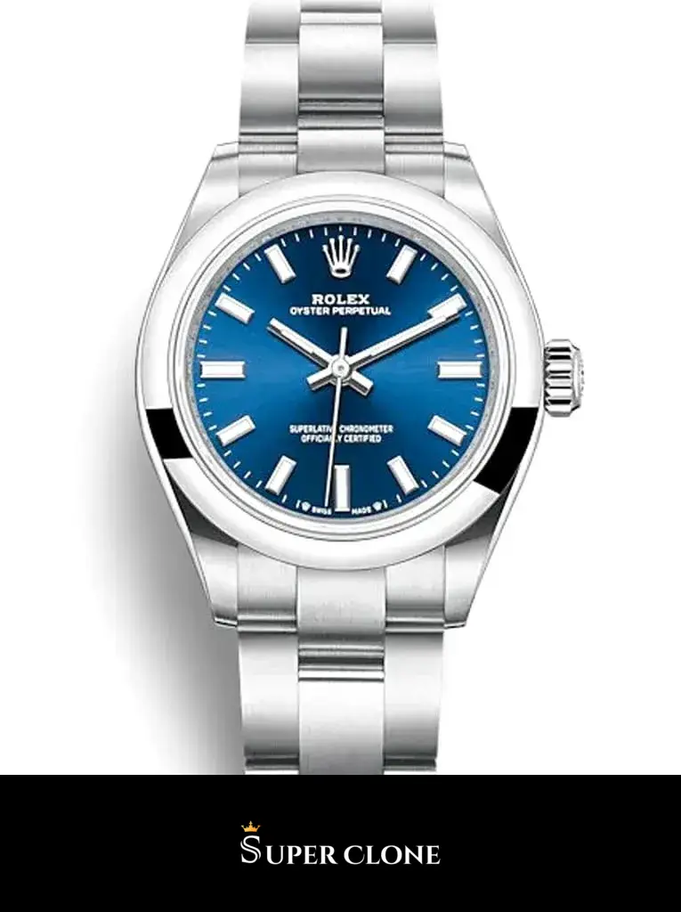 Rolex Oyster Perpetual 276200 replica, esfera azul, vista 2