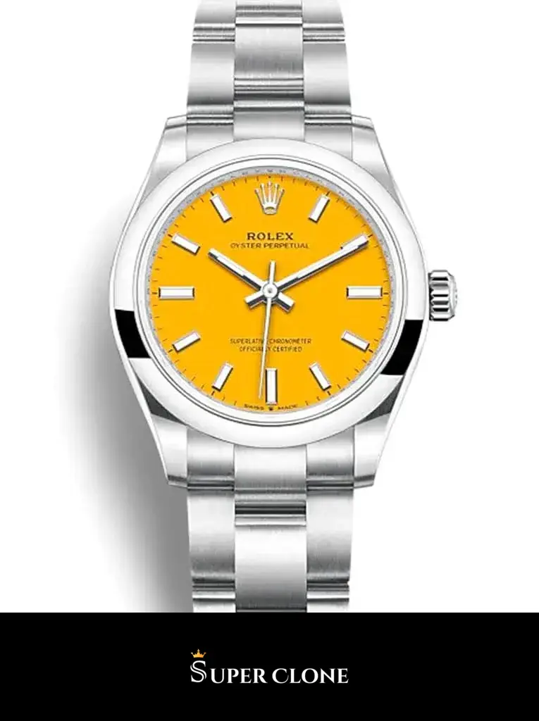 Rolex Oyster Perpetual 277200 replica, vista 2, esfera amarilla