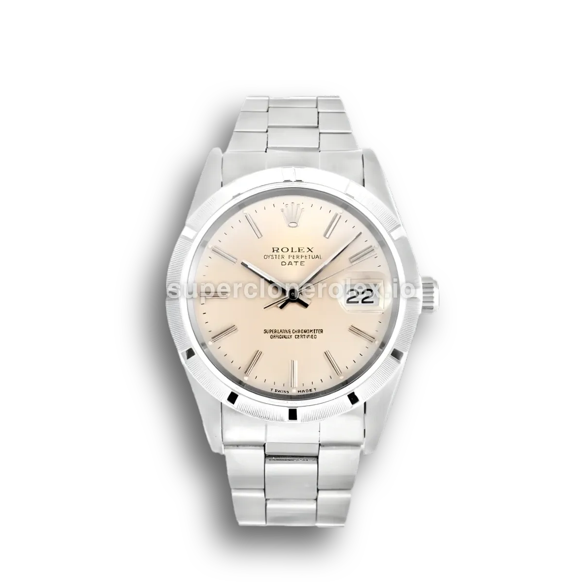 Rolex Oyster Perpetual 15210 34mm Esfera Plateada Sunburst sin Fecha réplica