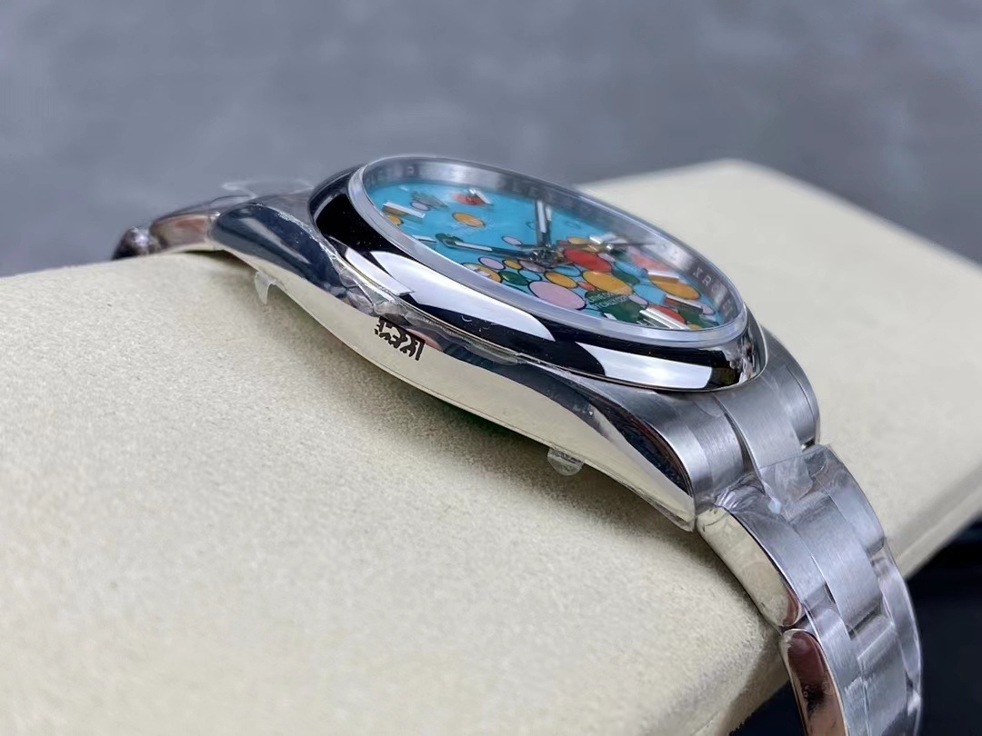 Oyster Perpetual 124300 Miyota replica, detalle del brazalete Oyster