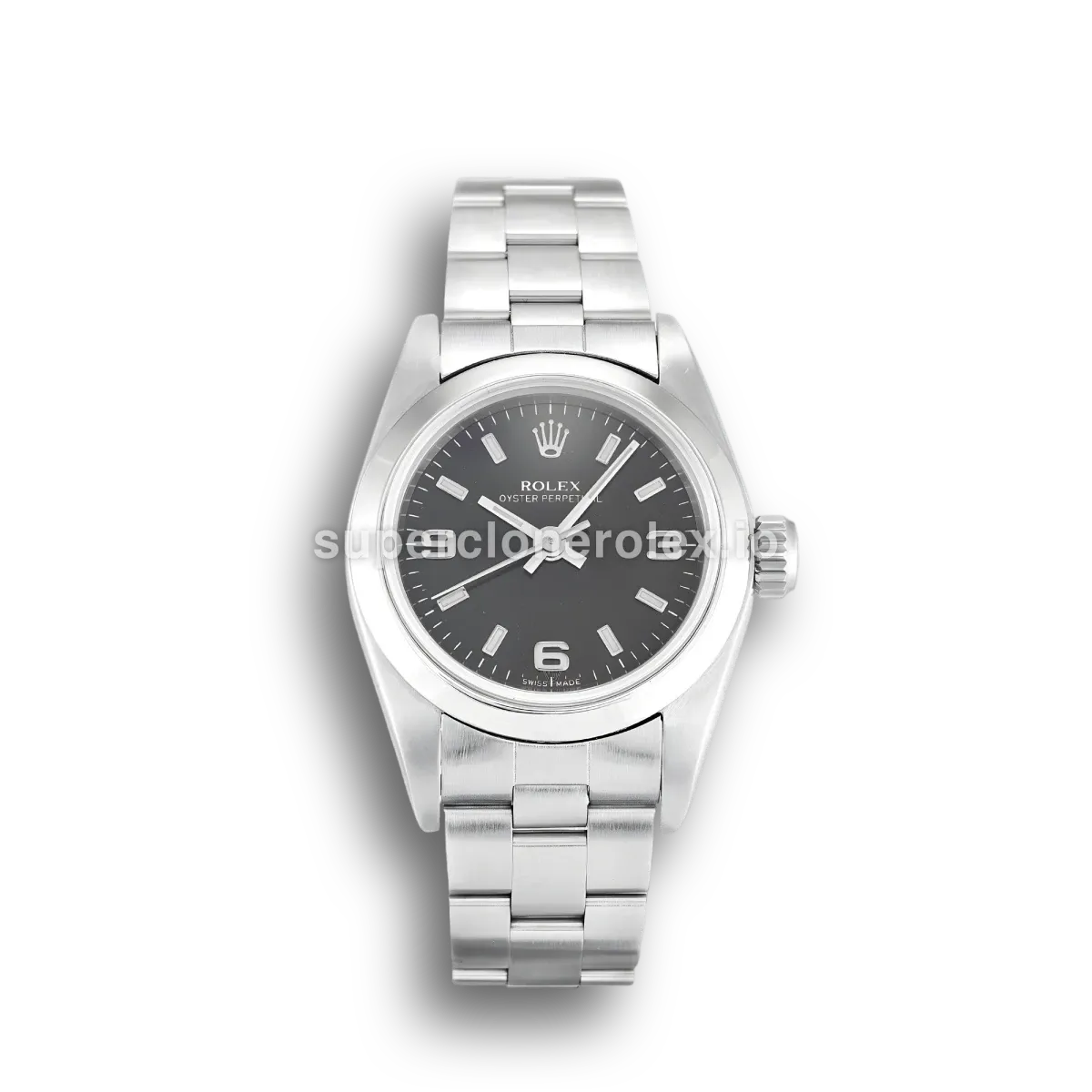 Rolex Oyster Perpetual Lady 26mm Ref 67180 esfera negra bisel liso réplica