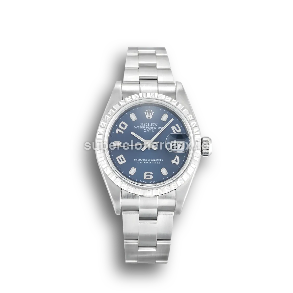 Rolex Oyster Perpetual 79240 Lady 26mm esfera azul sunray y bisel liso réplica