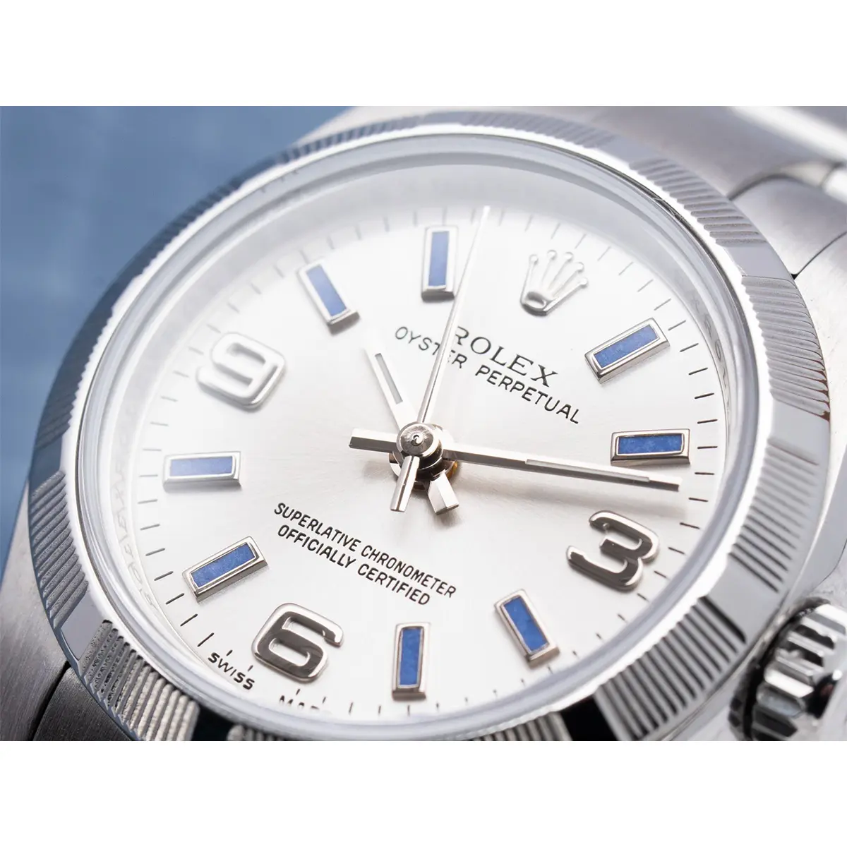 Rolex Oyster Perpetual 176210 replica, perfil lateral de la caja