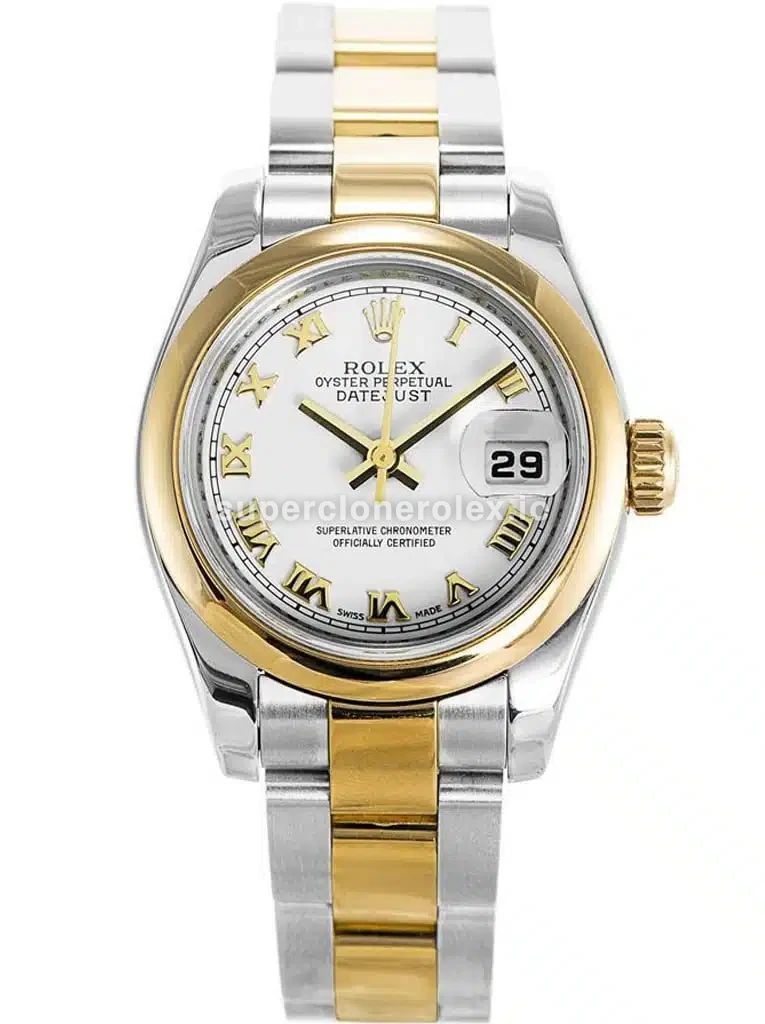 Rolex Datejust 179163 réplica Miyota esfera blanca — vista frontal
