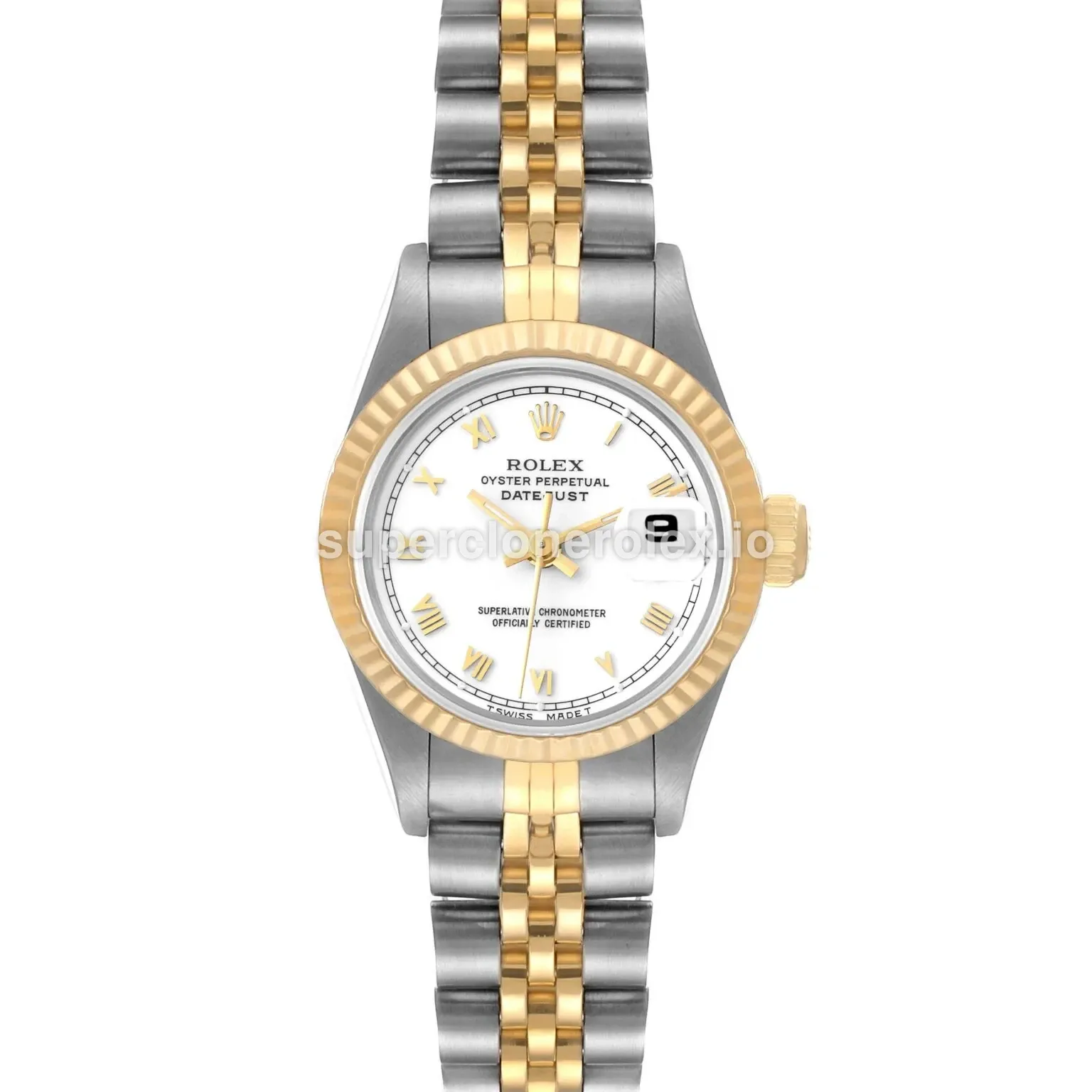 Rolex Lady-Datejust 69173 réplica Miyota esfera blanco — vista frontal