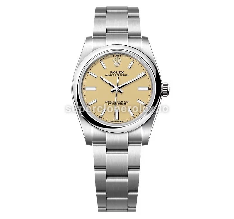 Oyster Perpetual 277200 réplica de Rolex esfera beige — vista frontal
