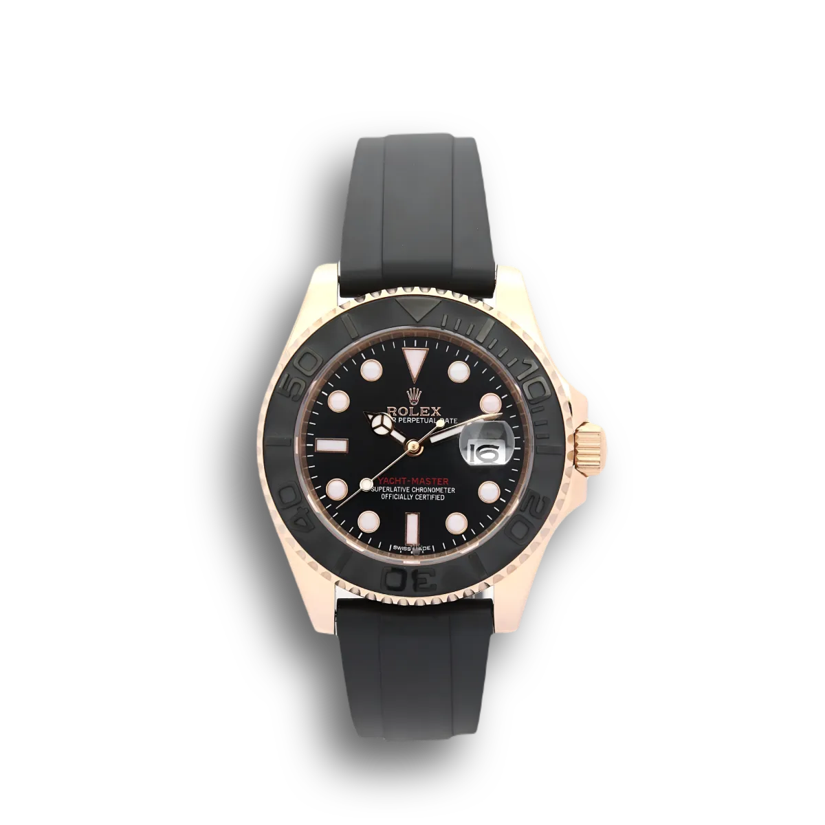 Rolex Yacht-Master 226658 replica esfera negra, vista en angulo
