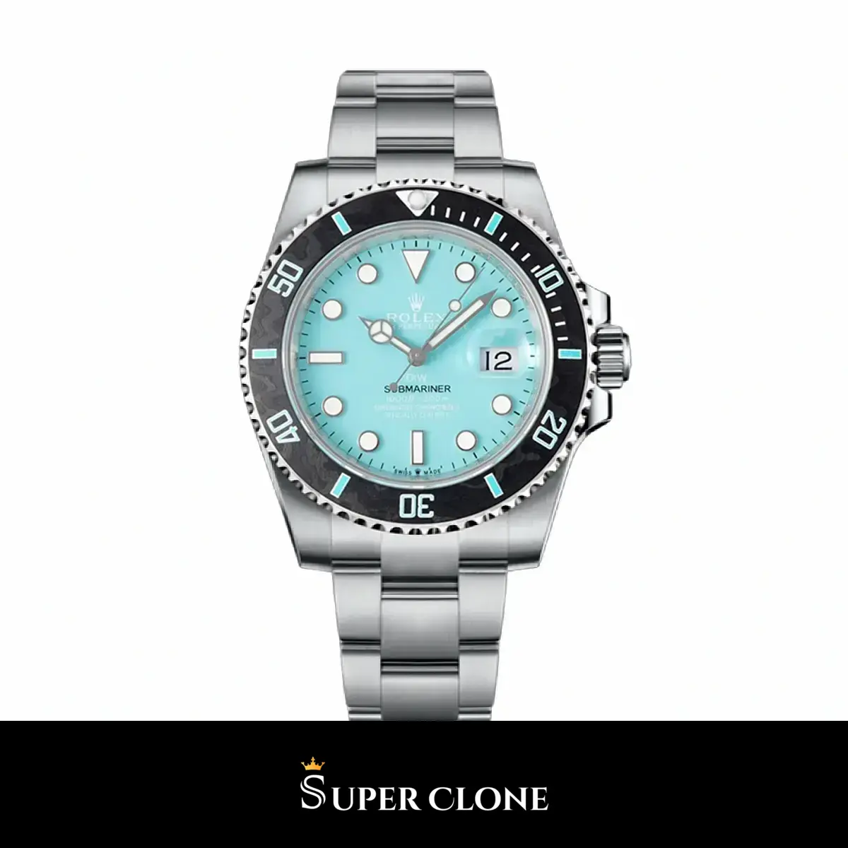 Rolex Submariner «Parakeet» 116610 esfera turquesa y bisel de fibra de carbono réplica