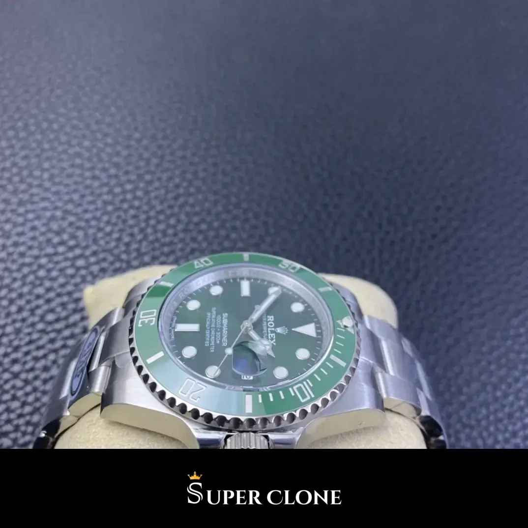 Rolex Submariner Hulk 116610LV replica Miyota, corona y caja, acero