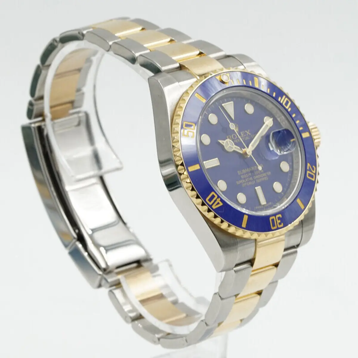Rolex Submariner 116613LB Miyota replica, perfil lateral, caja de acero y oro