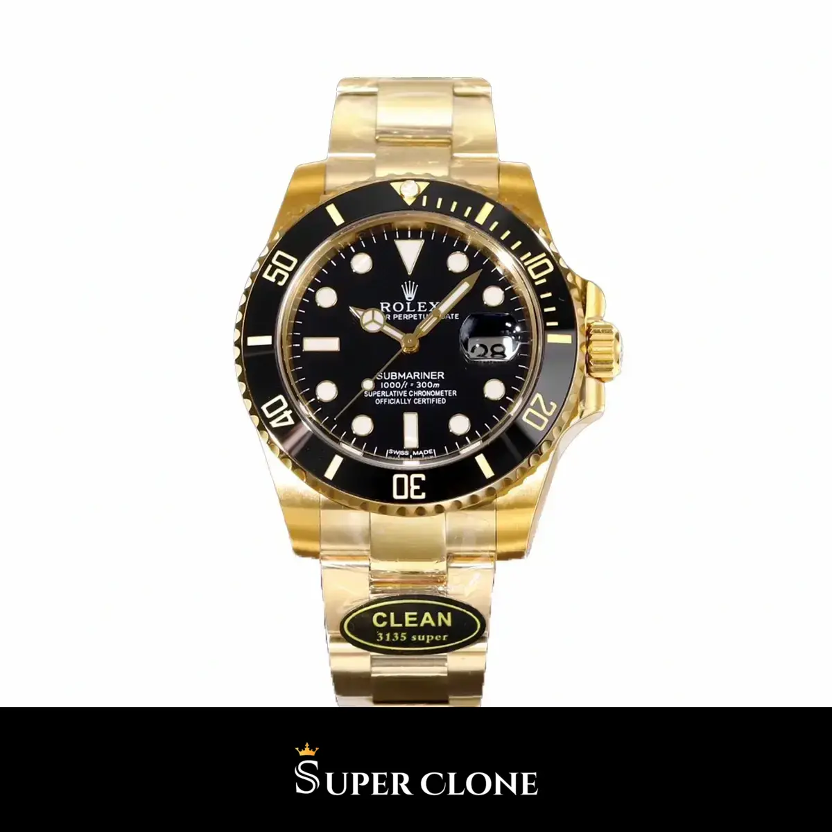 Rolex Submariner 116618LN réplica Miyota esfera negro — vista frontal