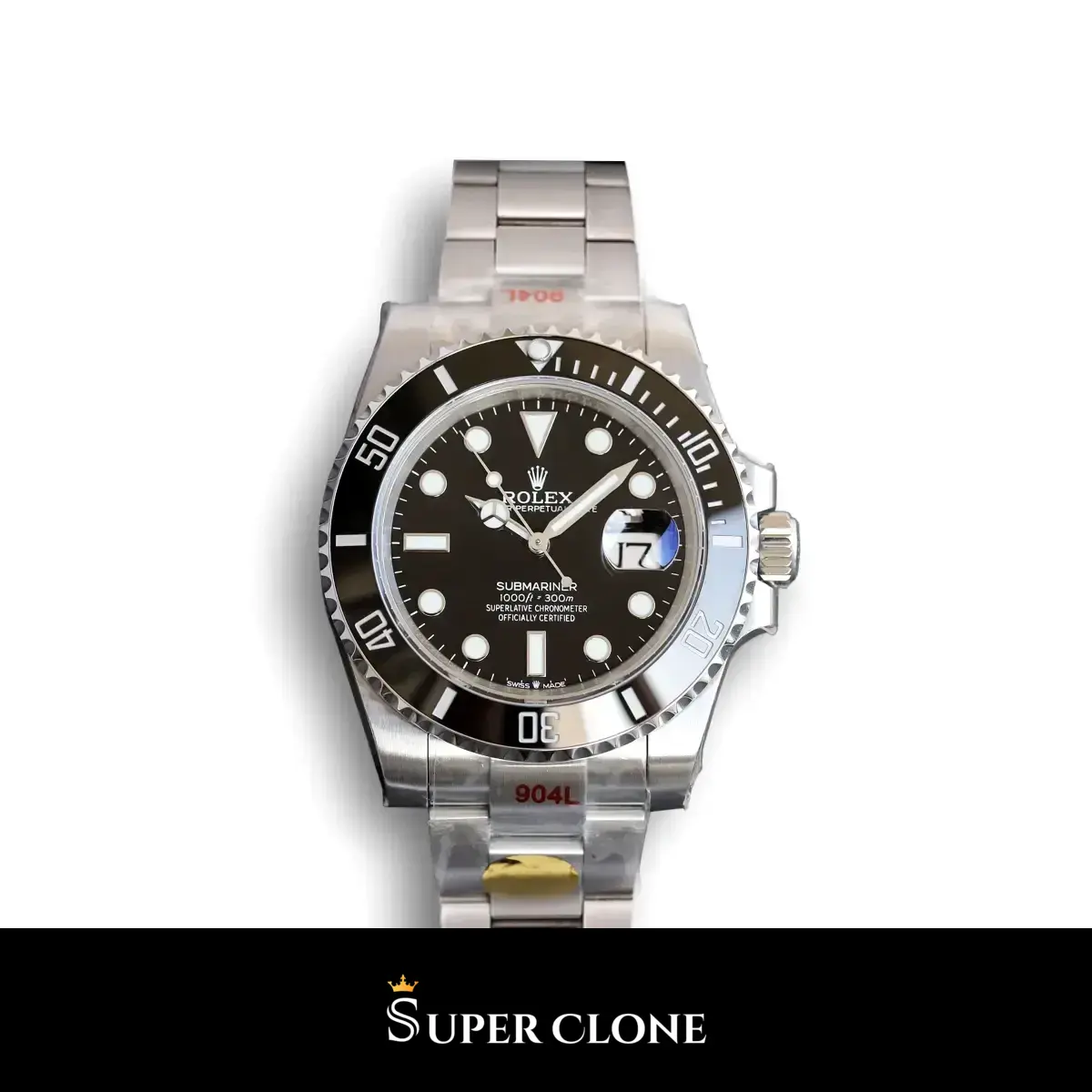 Submariner 126610 réplica de Rolex esfera negro — vista frontal
