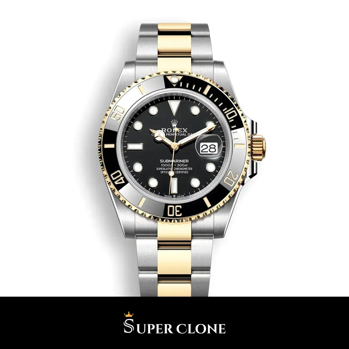 Rolex Submariner 126613LN réplica Miyota esfera negro — vista frontal