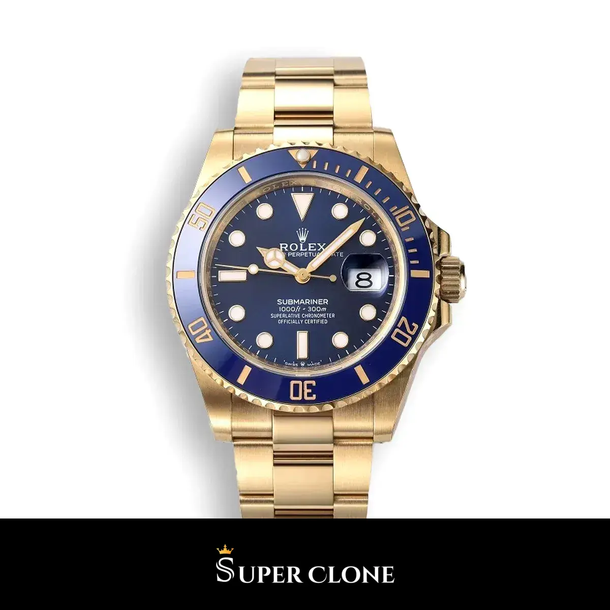 Rolex Submariner 126618LB réplica Miyota esfera azul — vista frontal