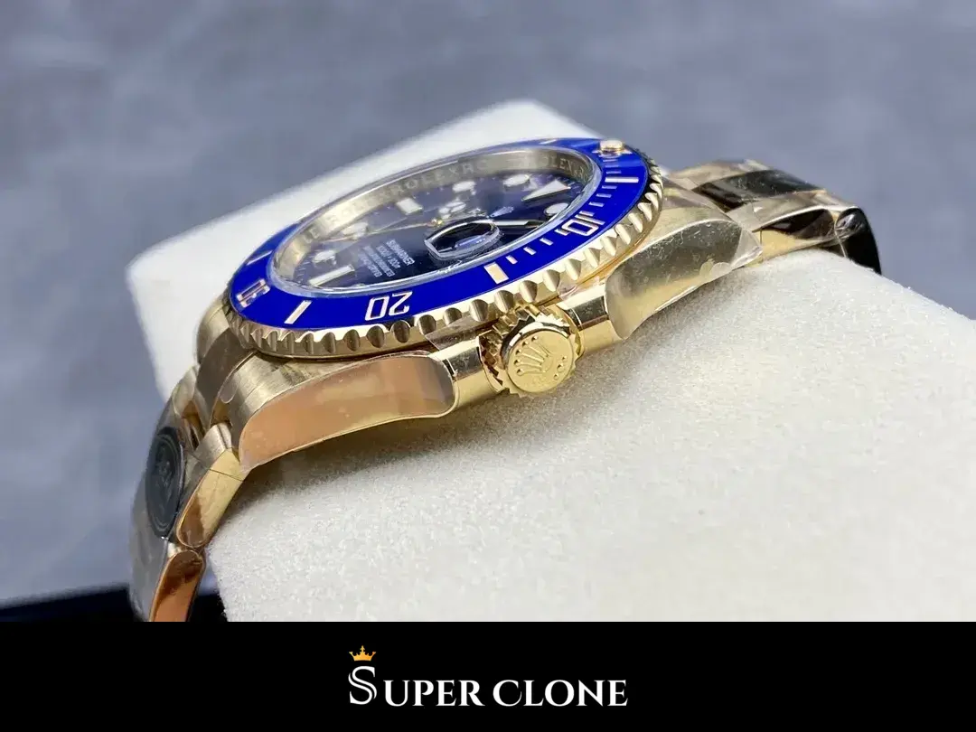 Rolex Submariner 126618LB replica, detalle del brazalete, Oyster de oro amarillo macizo
