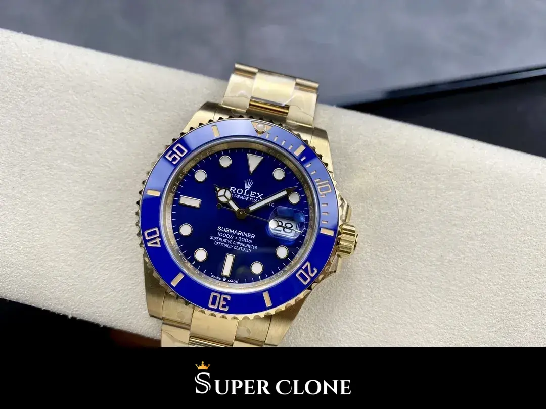 Rolex Submariner 126618LB Rolex replica, detalle del cierre, Oysterlock de oro